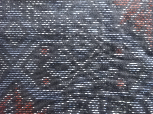 JAPANESE KIMONO / ANTIQUE KIMONO / SILK / DORO OSHIMA TSUMUGI / WOVEN ABSTRACT